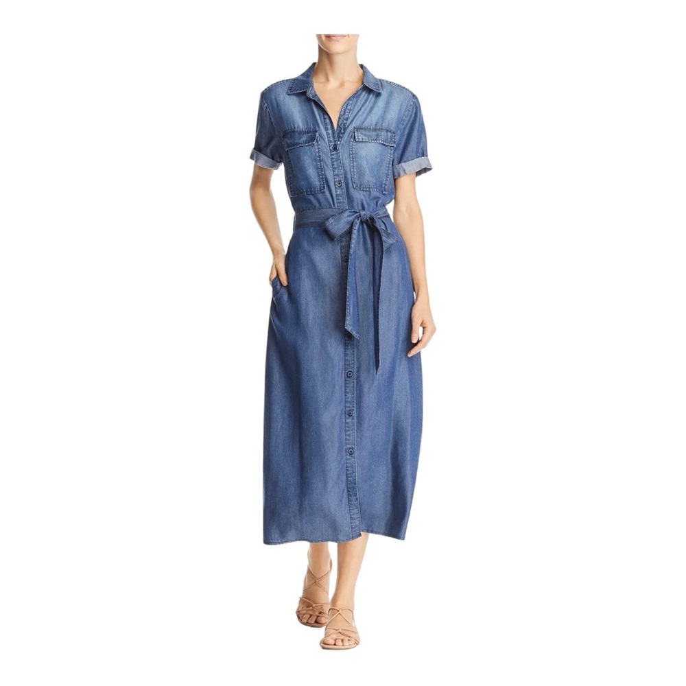 Velvet Heart Chambray Belted Shirt Dress Size L